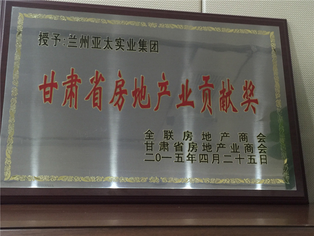 甘肅省房地產業(yè)貢獻獎